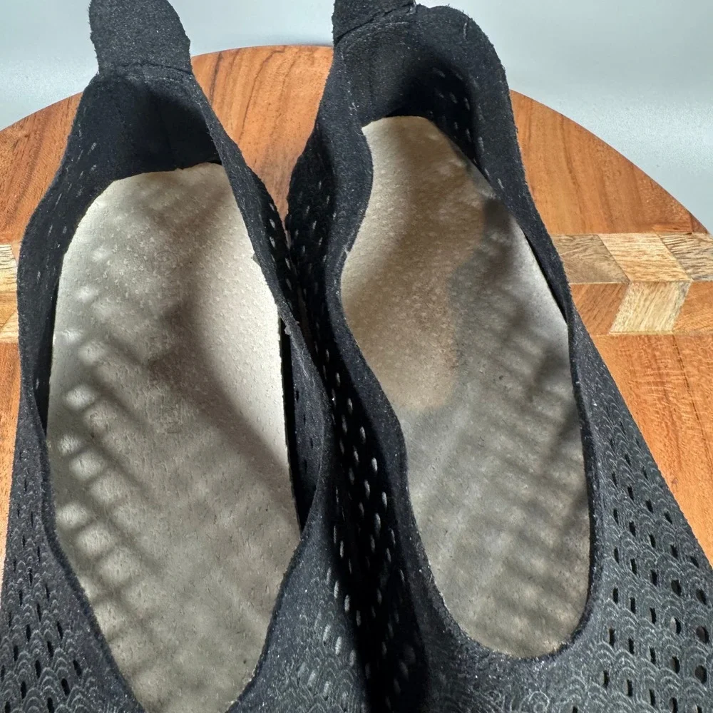Ilse Jacobsen Tulip 139 Black Perforated Slip On Loafer Shoes Womens 40 EU